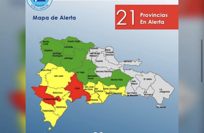 Incrementan a 21 las provincias en alerta