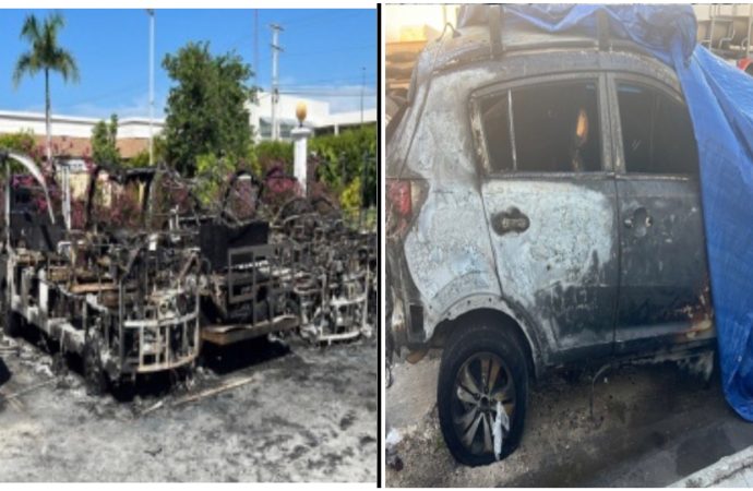 En Bávaro explosión de batería habría producido incendio afectó siete vehículos en hotel