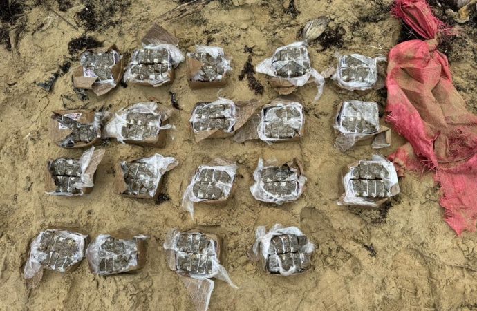 Ocupan 19 pacas de Hachís en costas de Miches