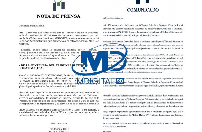 Suprema Corte deja firme sentencia del TSA a favor de Alex Domingo del Rosario en caso contra INDOTEL