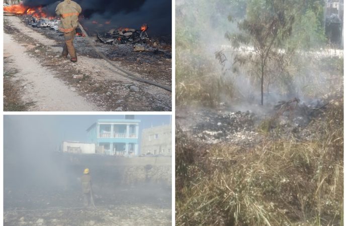 Bomberos sofocan seis incendios de áreas verdes y quema de basura en Verón-Punta Cana